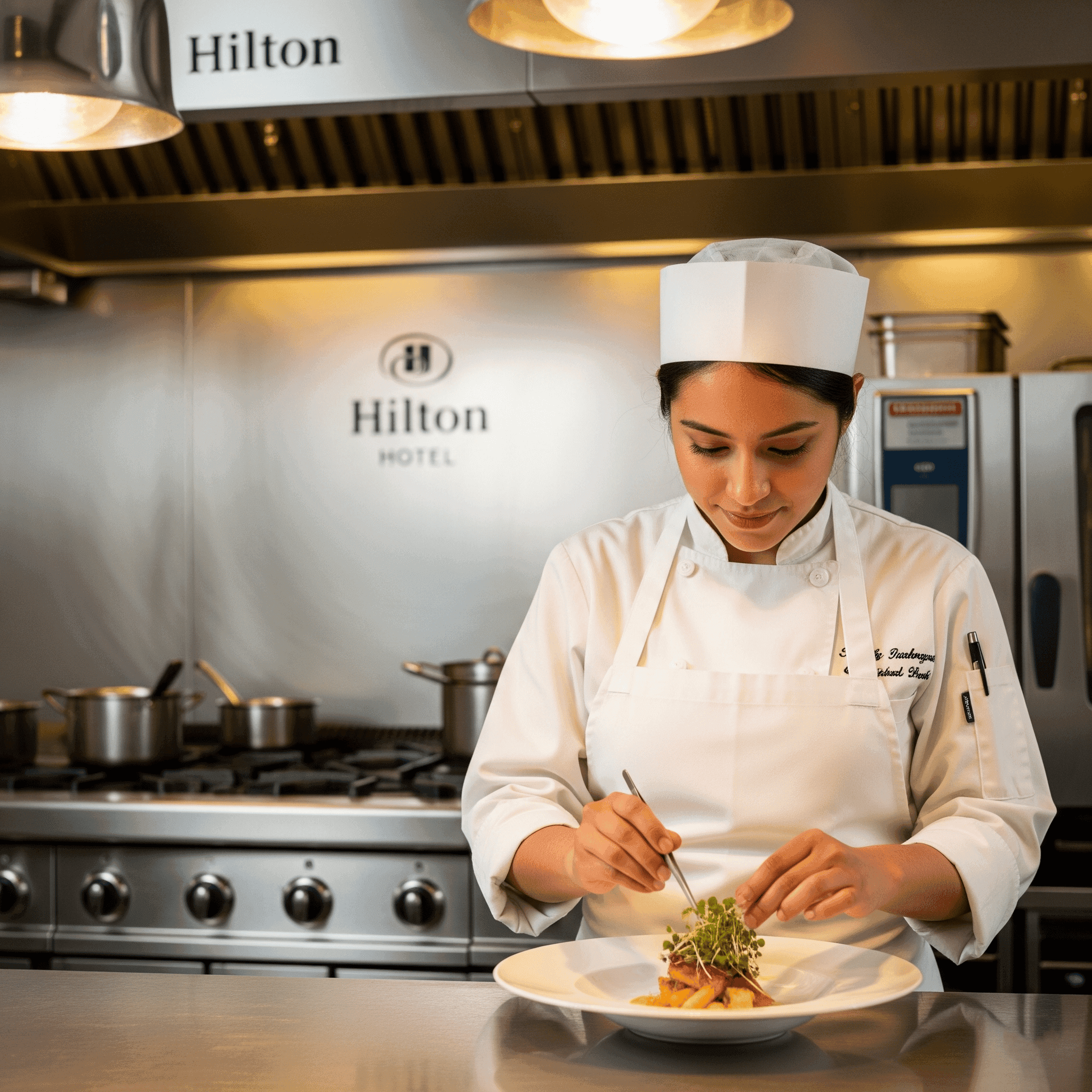 Chef trabajando en una cocina profesional